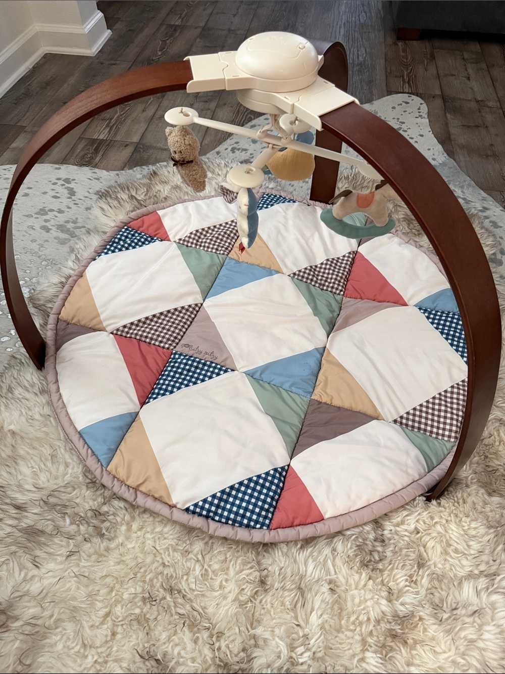 Patchwork Quilted Round Baby Play Mat - Multi Color